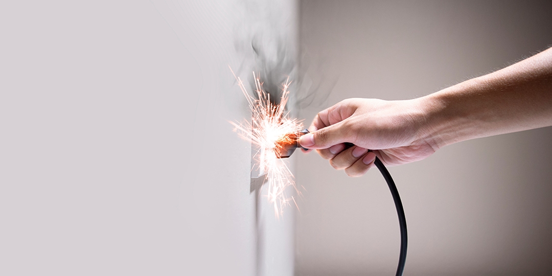 electrical outlet on fire