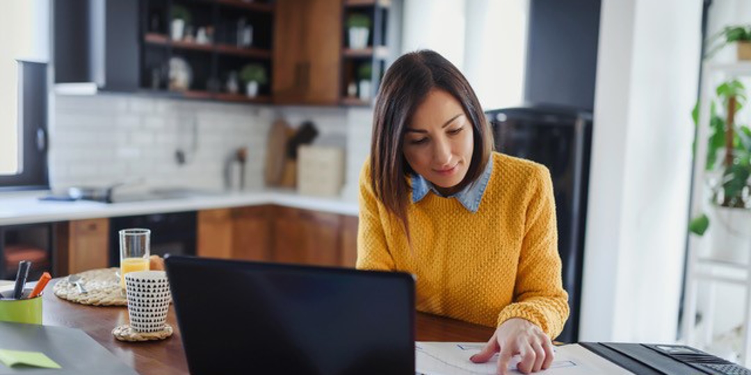 Woman working from home