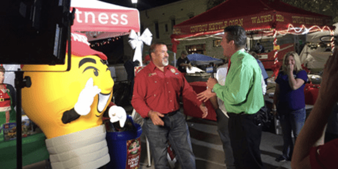 George at the Mister Sparky Toy Drive