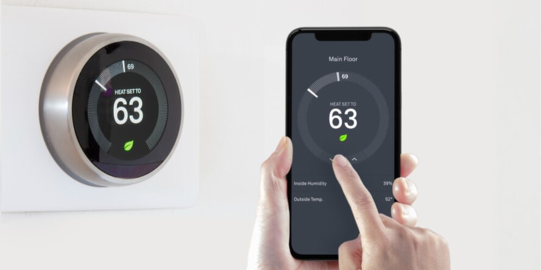 A photo of a smart thermostat