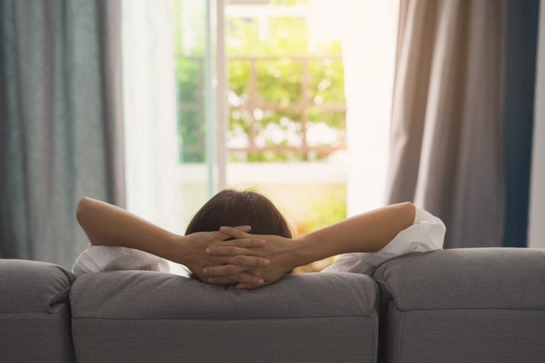 A woman relaxing